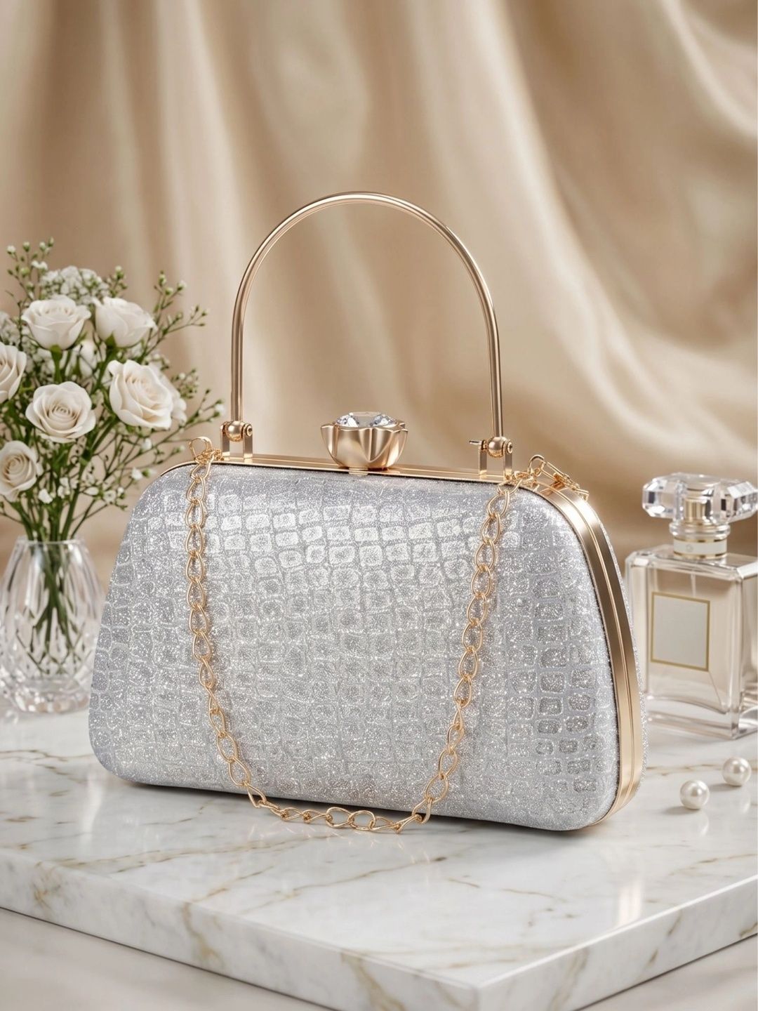 MISHA Textured Embellished Box Clutch-picture-13