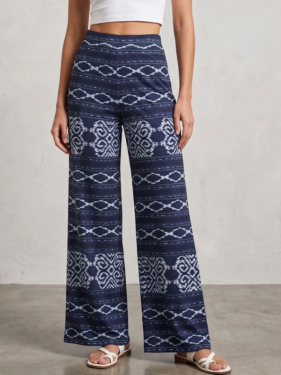 HELLCAT Women Ethnic Motifs Printed Relaxed High-Rise Trousers-picture-40