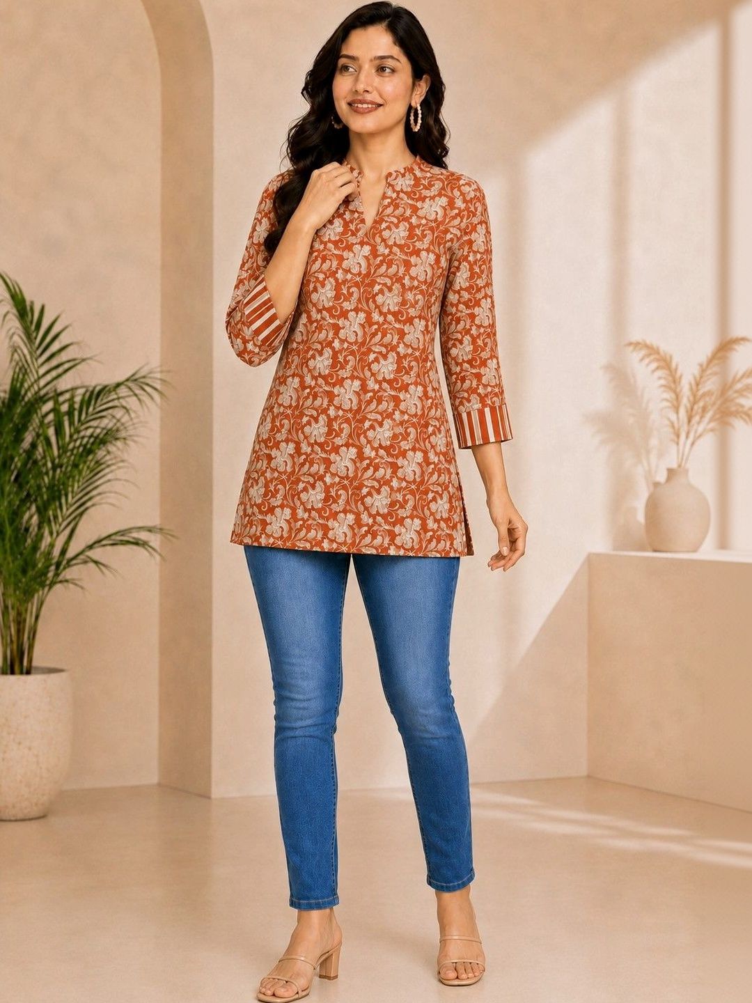 Anouk Rustic Floral Print Cotton Top-picture-41