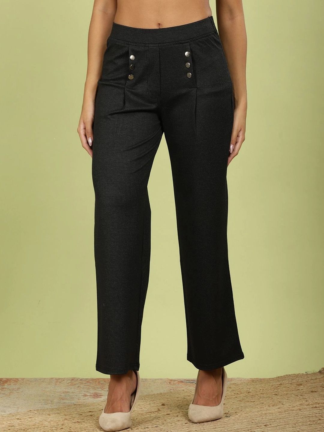FUTURO Women Striped Classic Trousers-picture-37