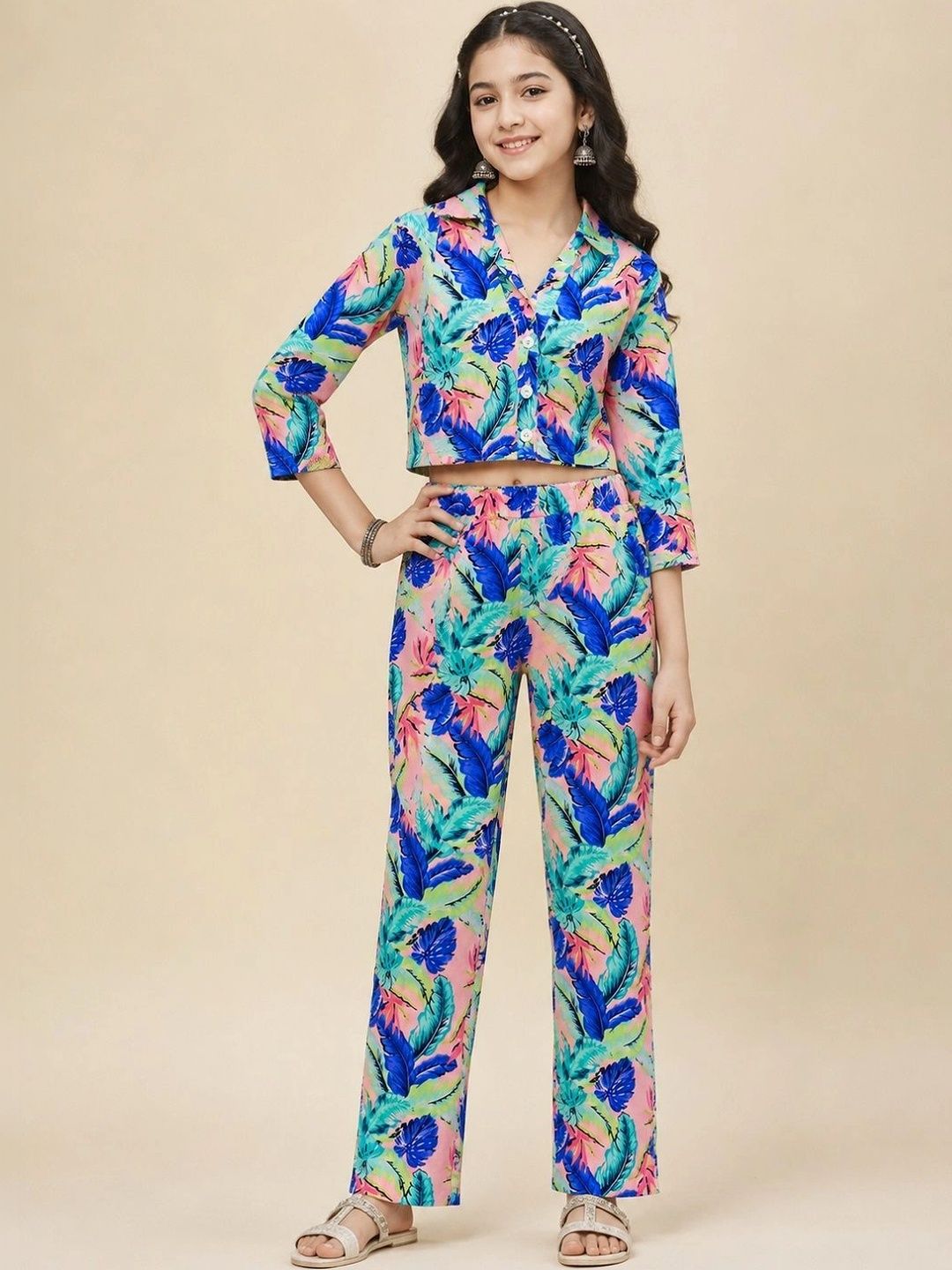 YK Girls Printed Top with Trousers-picture-27