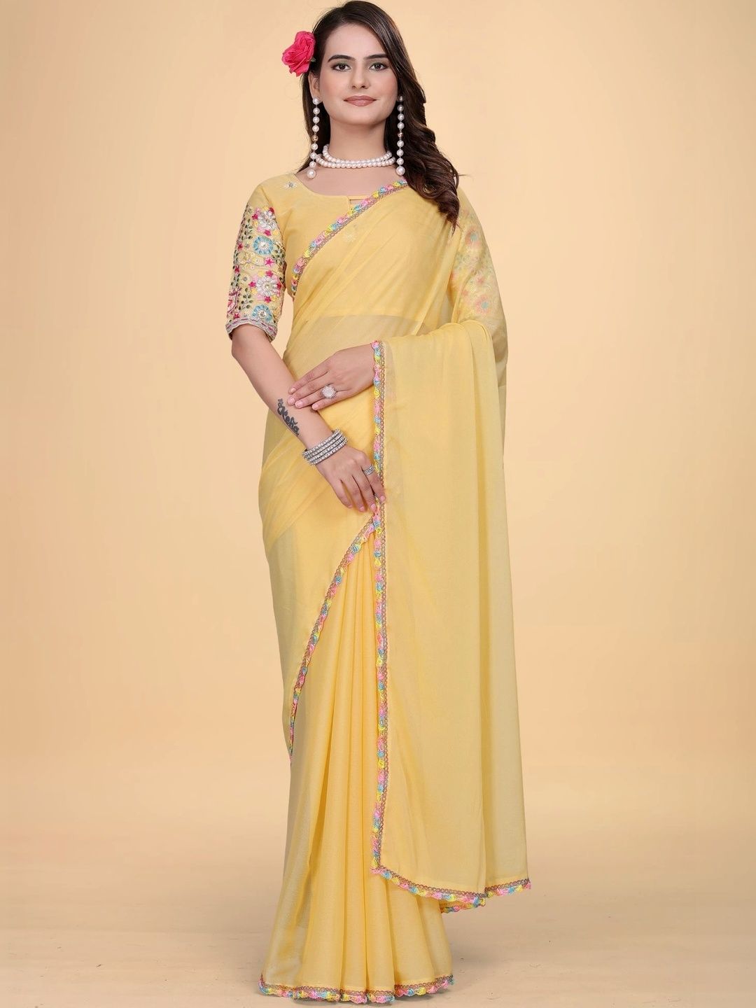 Mitera Embroidered Poly Chiffon Designer Saree-picture-15