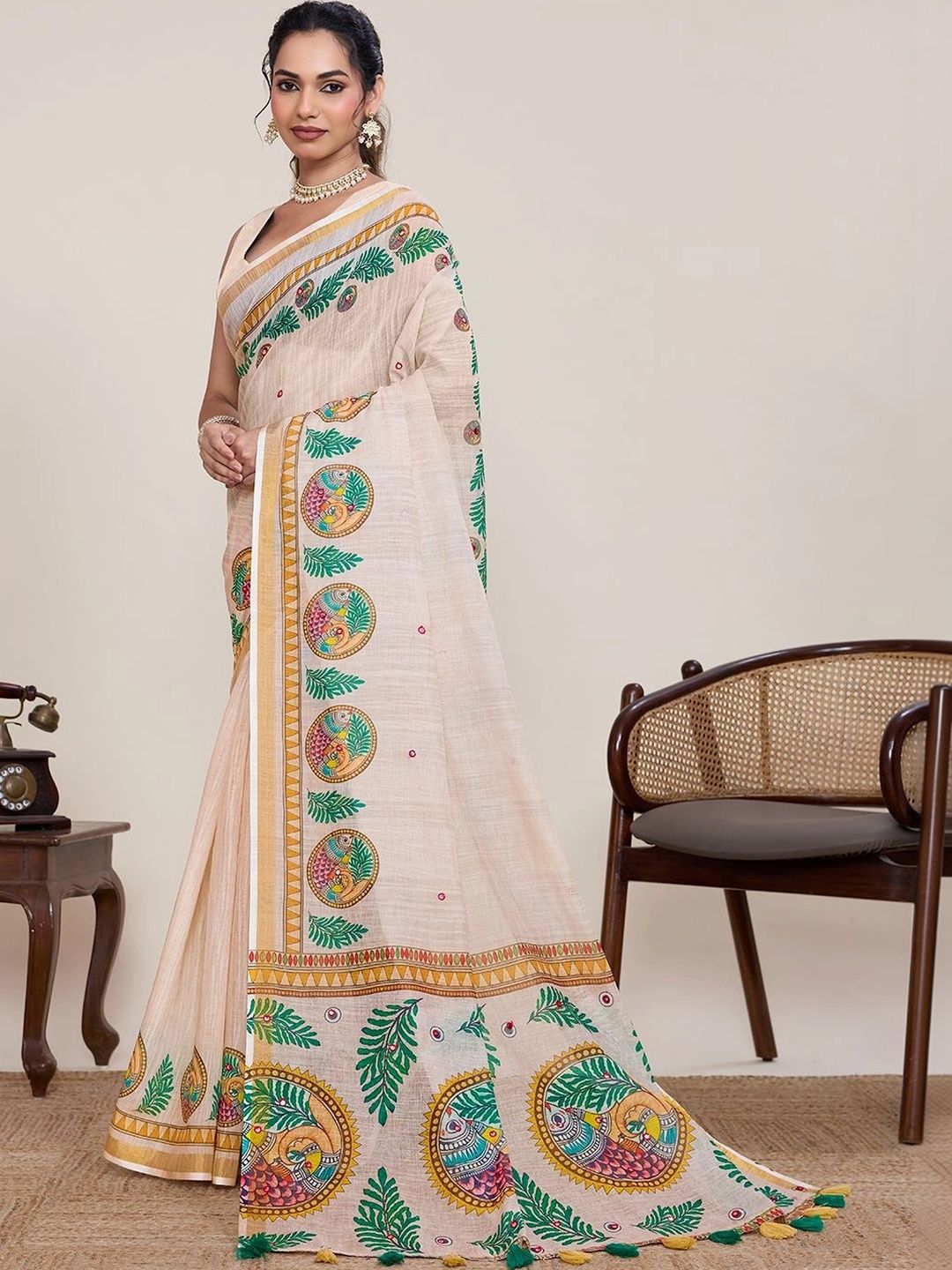 Lalan Shree Creation Woven Design Linen Blend Saree-picture-20