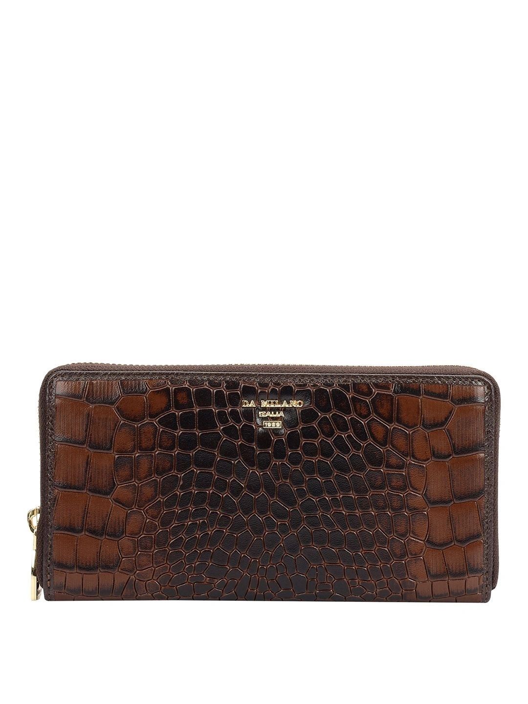 Da Milano Women Animal Textured Leather Zip Around Wallet-image-37