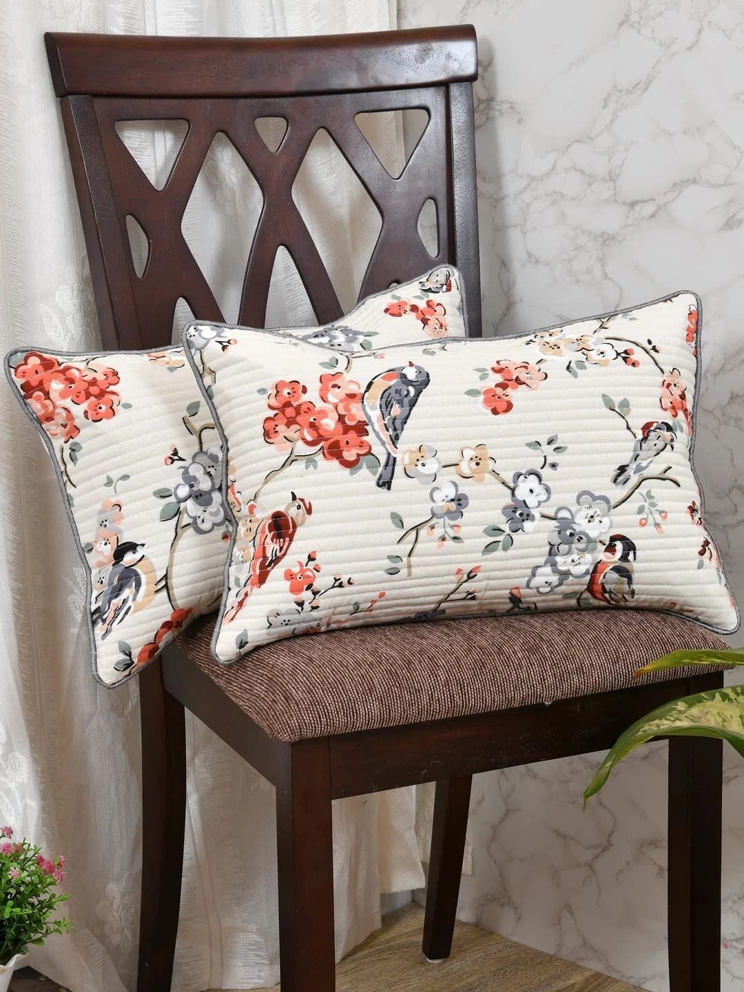 Aura Cream-Coloured & Grey Set of 2 Rectangle Cushion Covers-picture-20