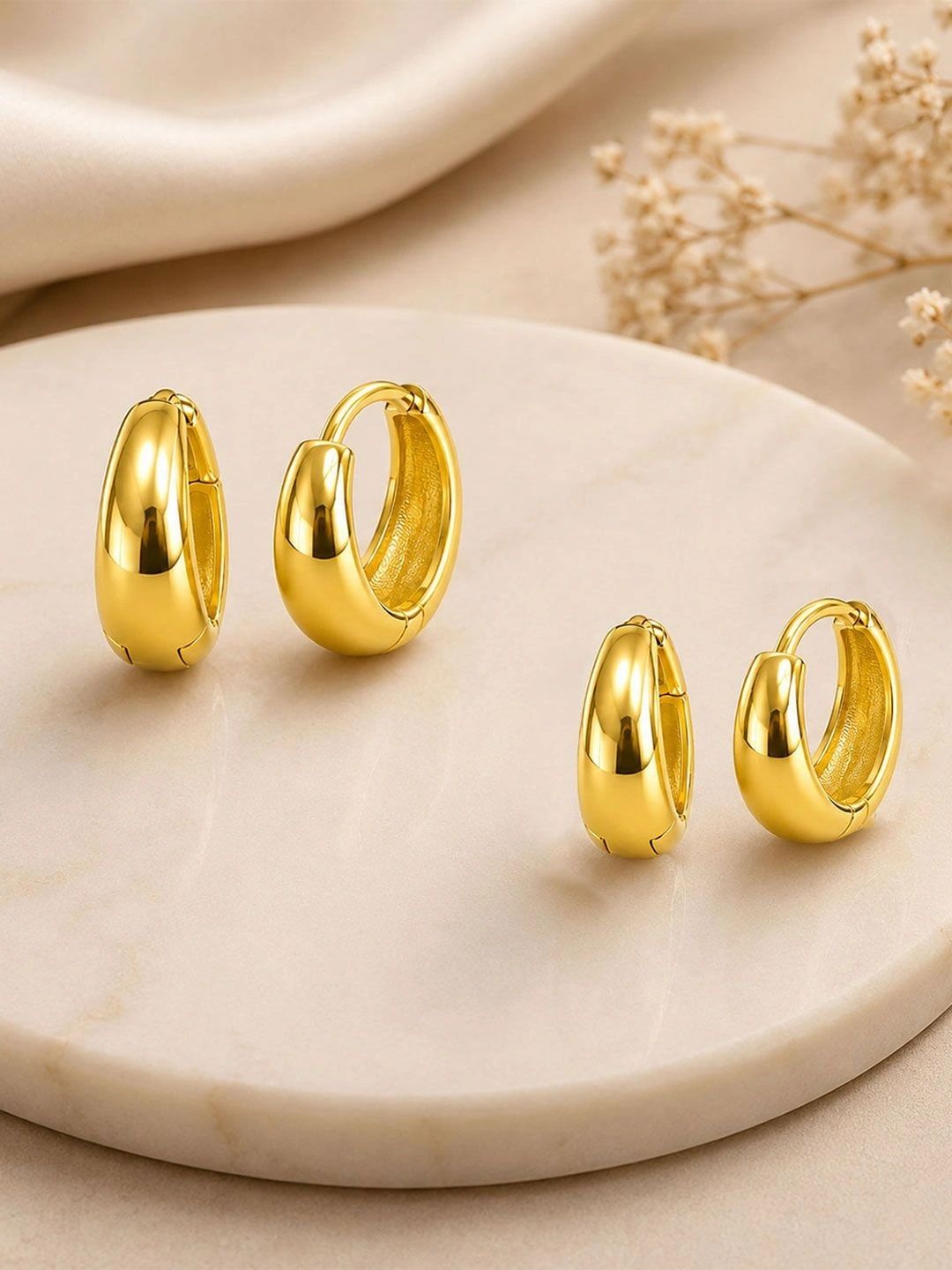 VAMA Oval Hoop Earrings-picture-7