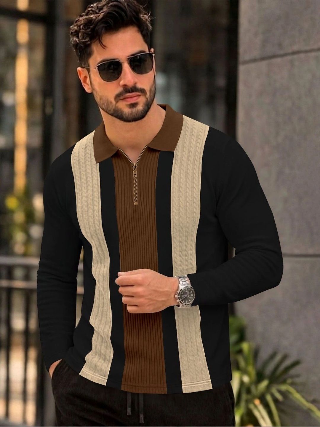 KAJARU Men Colourblocked Polo Collar T-shirt-picture-24