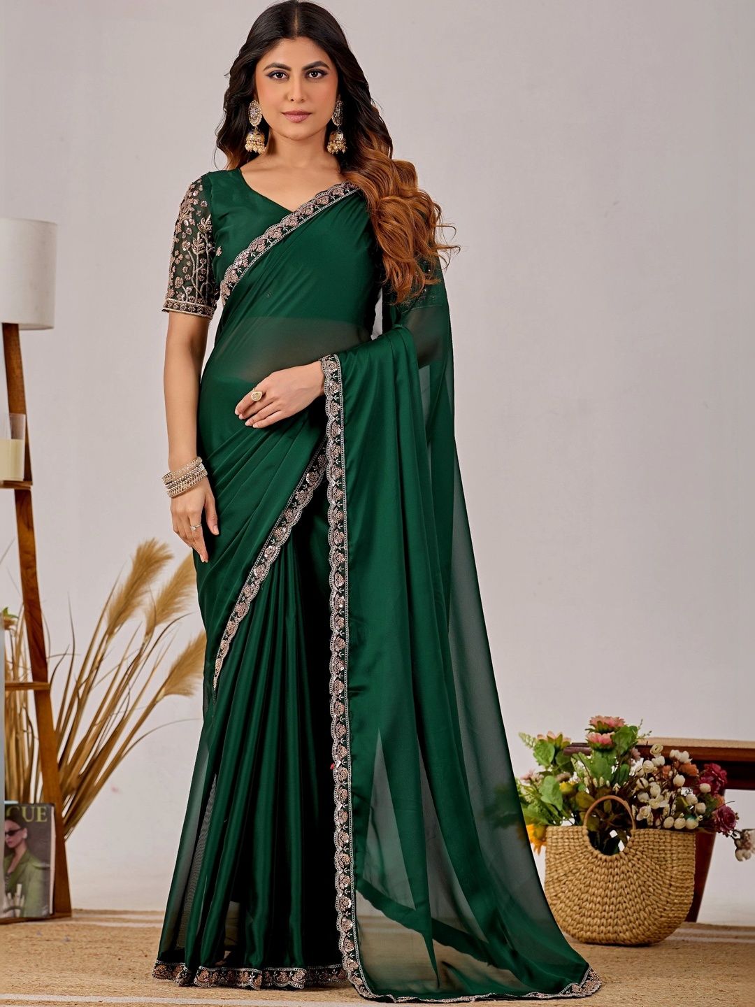all about you Embroidered Poly Georgette Designer Saree-picture-40