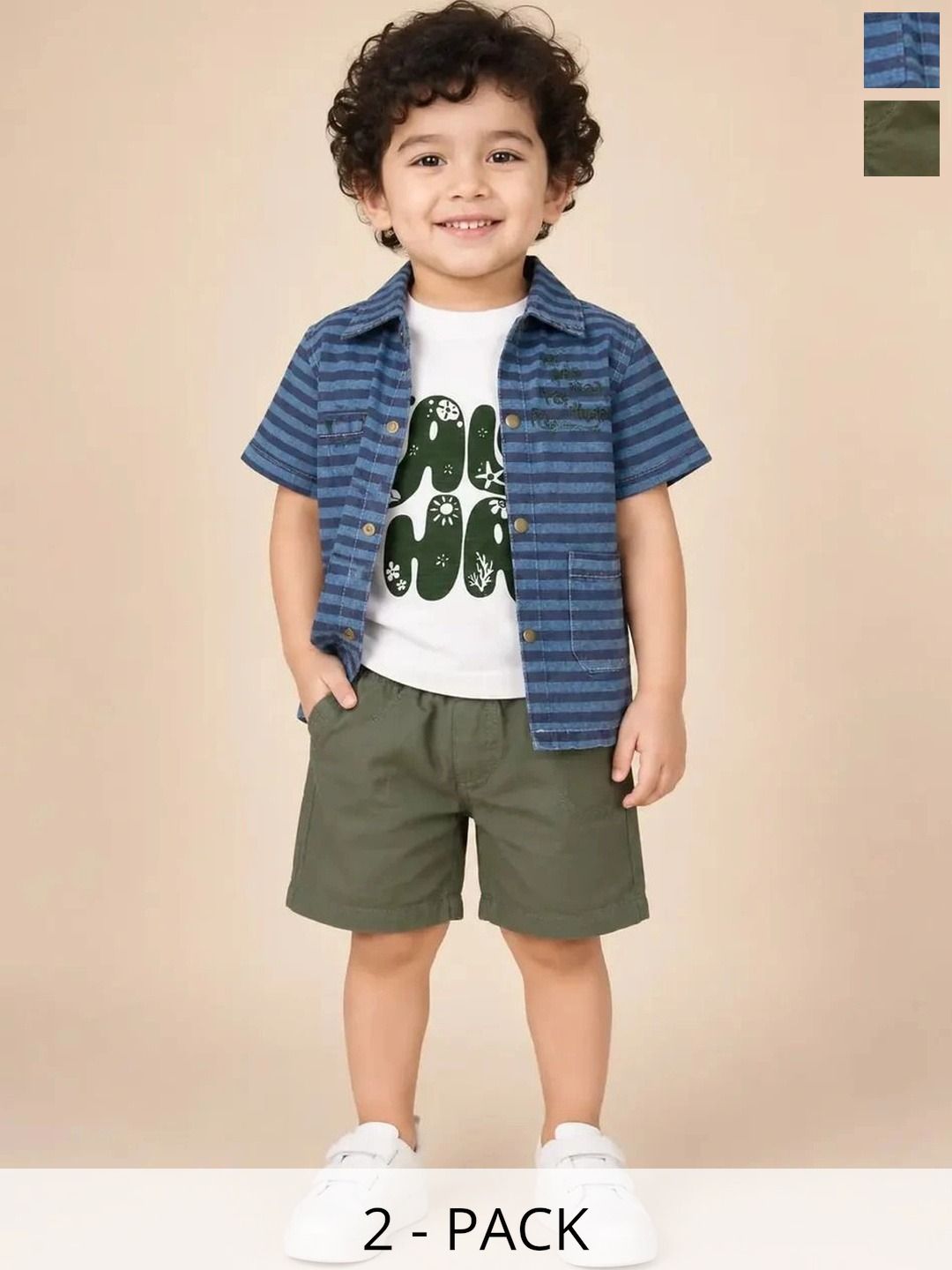 Bloomup Boys Printed T-shirt and Shirt with Shorts-picture-44
