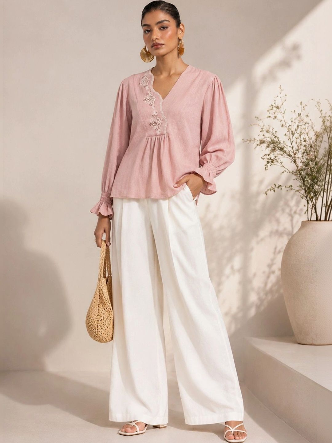 SHECZZAR Linen Top-picture-19