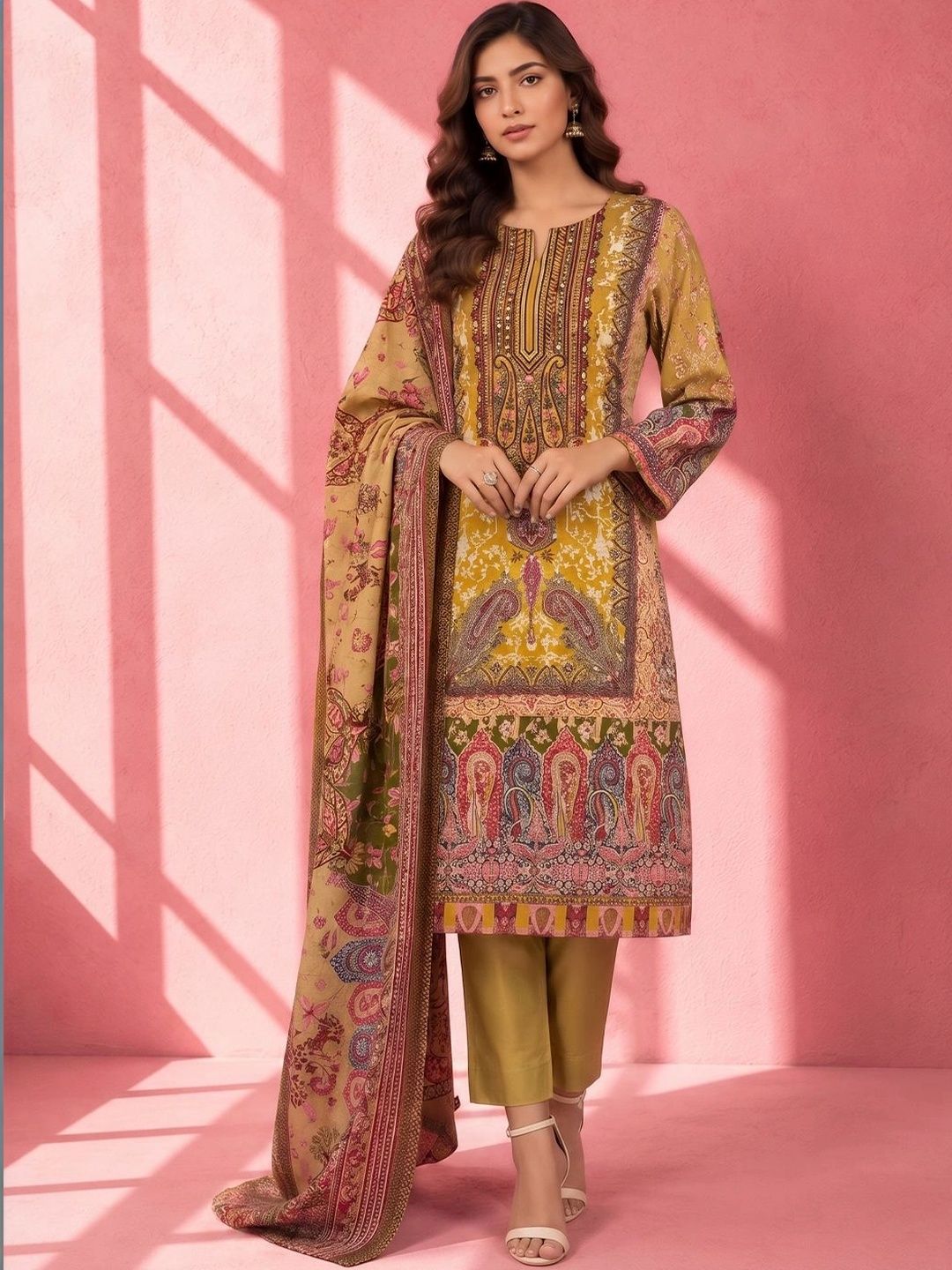 Anouk Women Paisley Printed Regular Kurta with Trousers & With Dupatta-picture-34