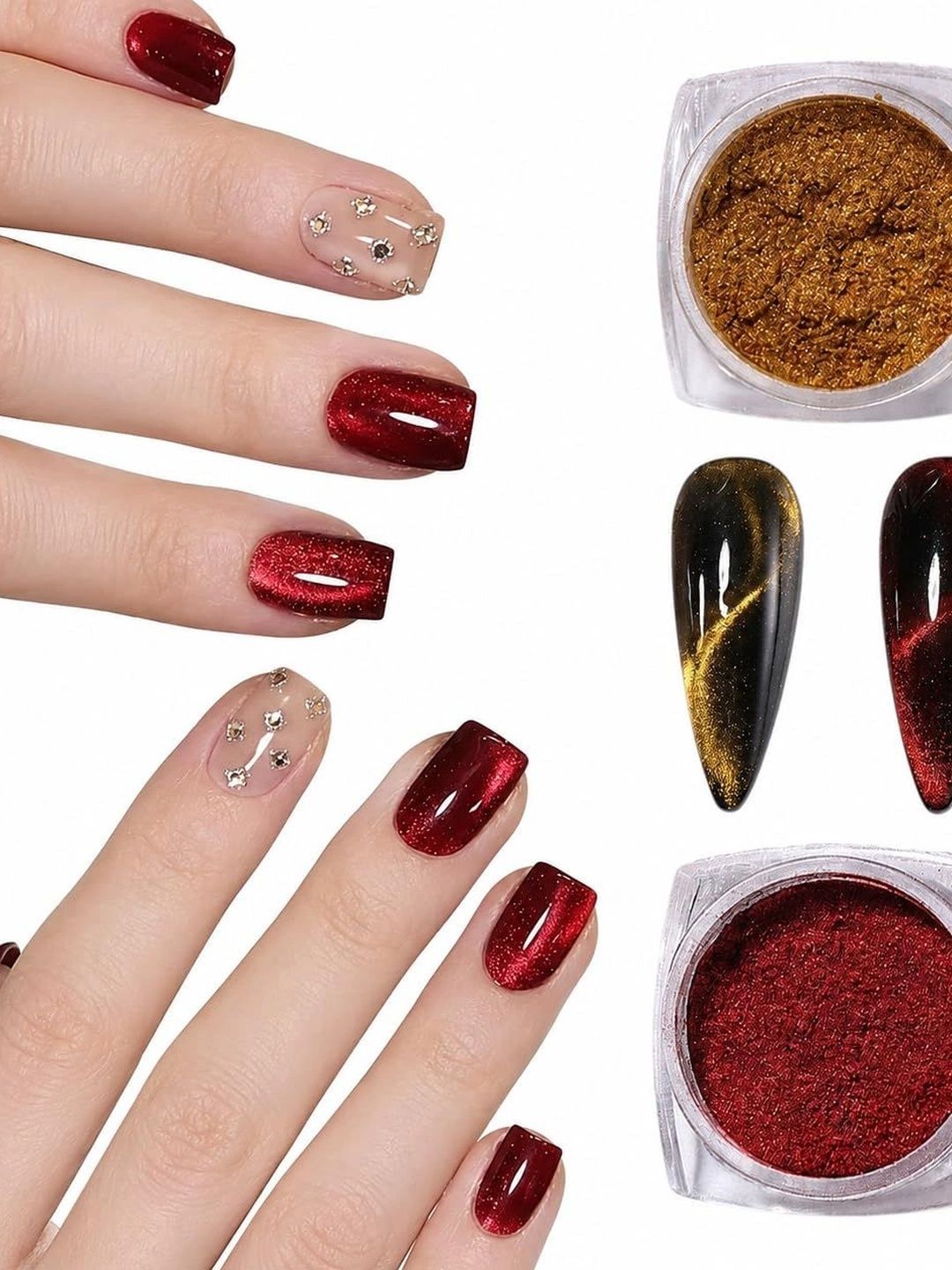 S.A.V.I Set Of 2 Cat Eye Nail Glitter Powder - 5 g Each-image-33