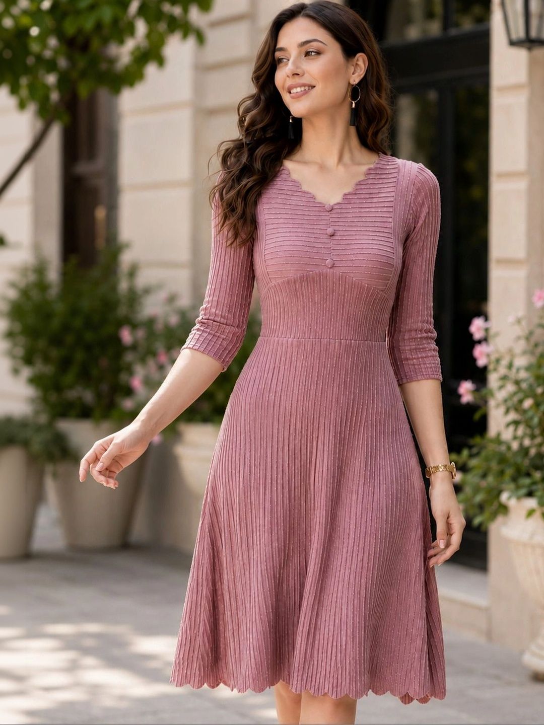 SAKSHI TRADER A-Line Midi Dress-image-28