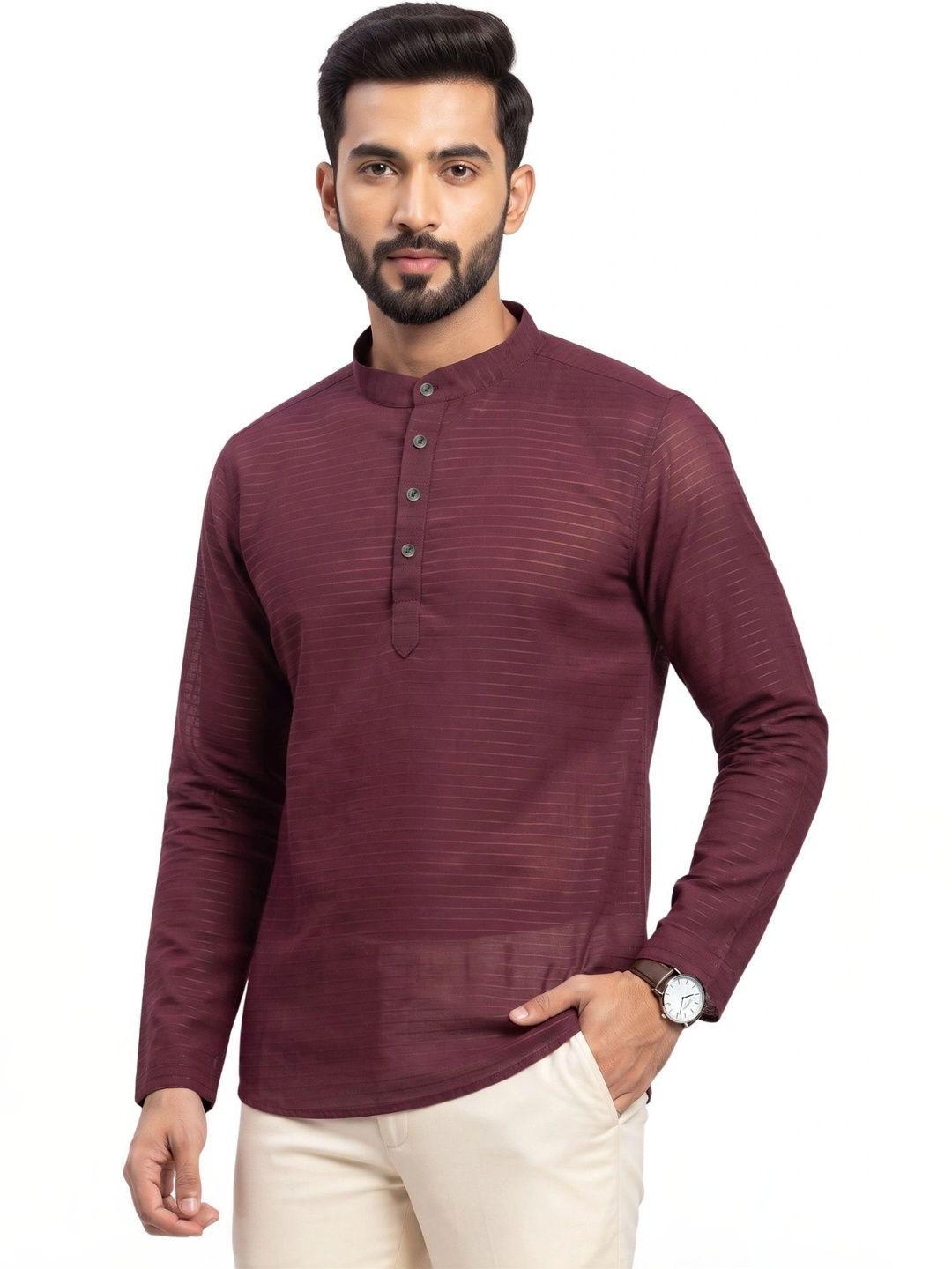 Kites Club Men Slim Fit Semi Sheer Casual Shirt-picture-12
