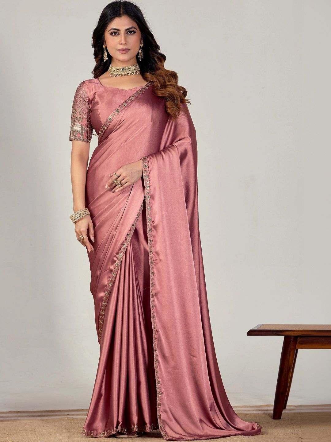 Mitera Embroidered Satin Designer Saree-picture-14