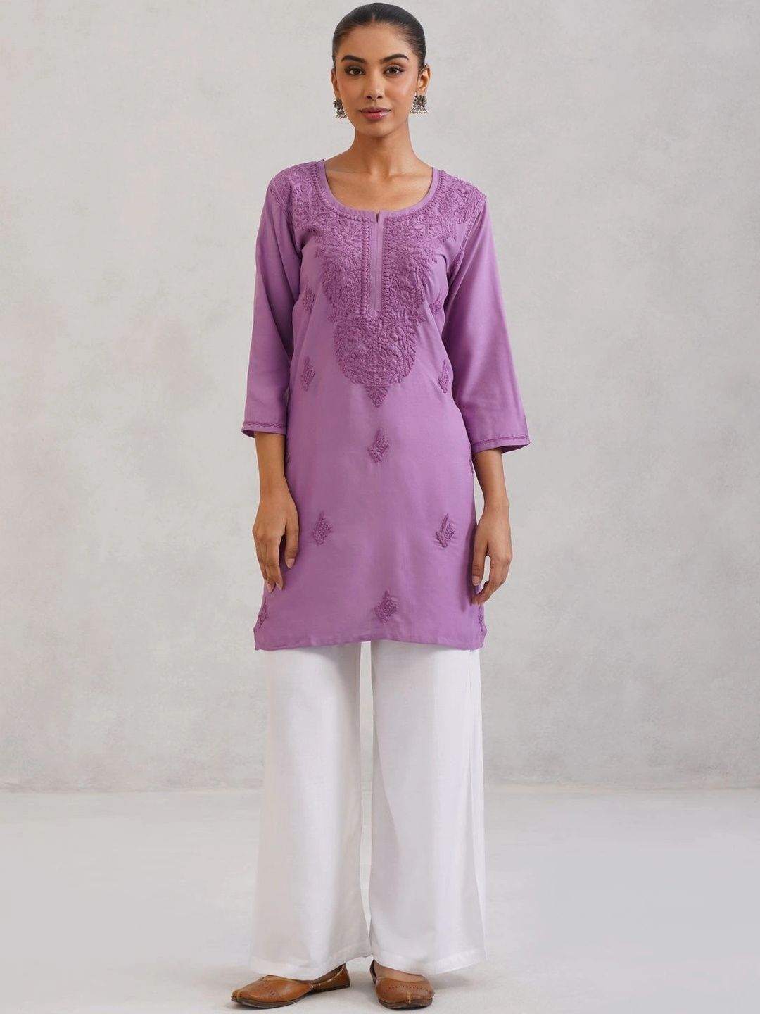 all about you Women Ethnic Motifs Embroidered Chikankari Kurta-picture-33