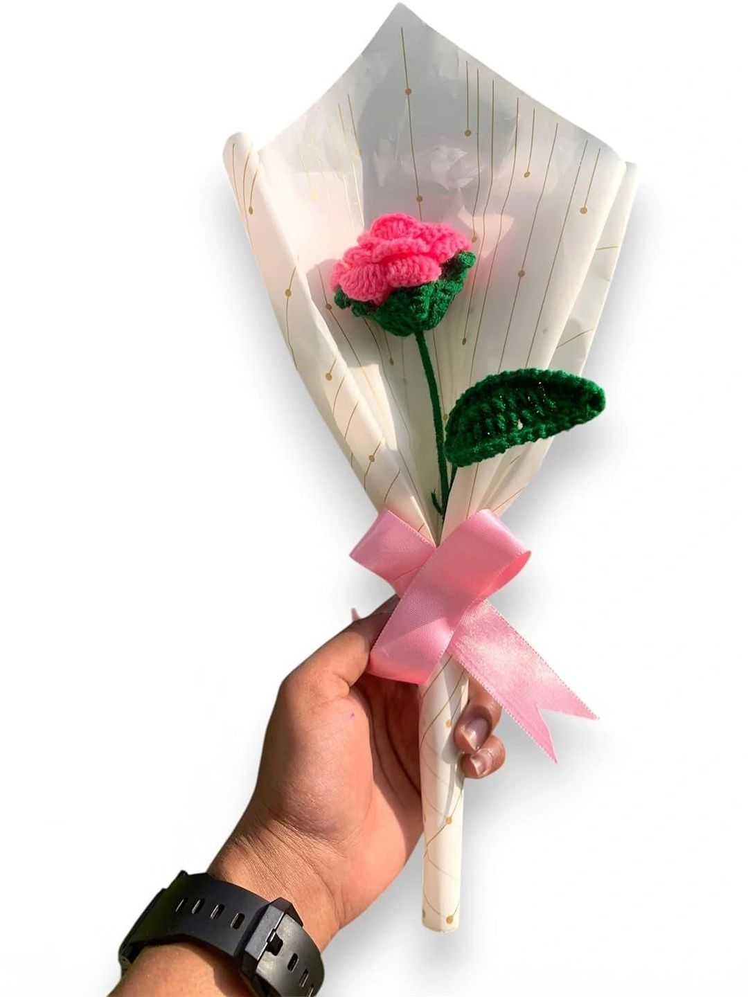 Agantuk Pink 1 Pieces Rose Artificial Flower-picture-14