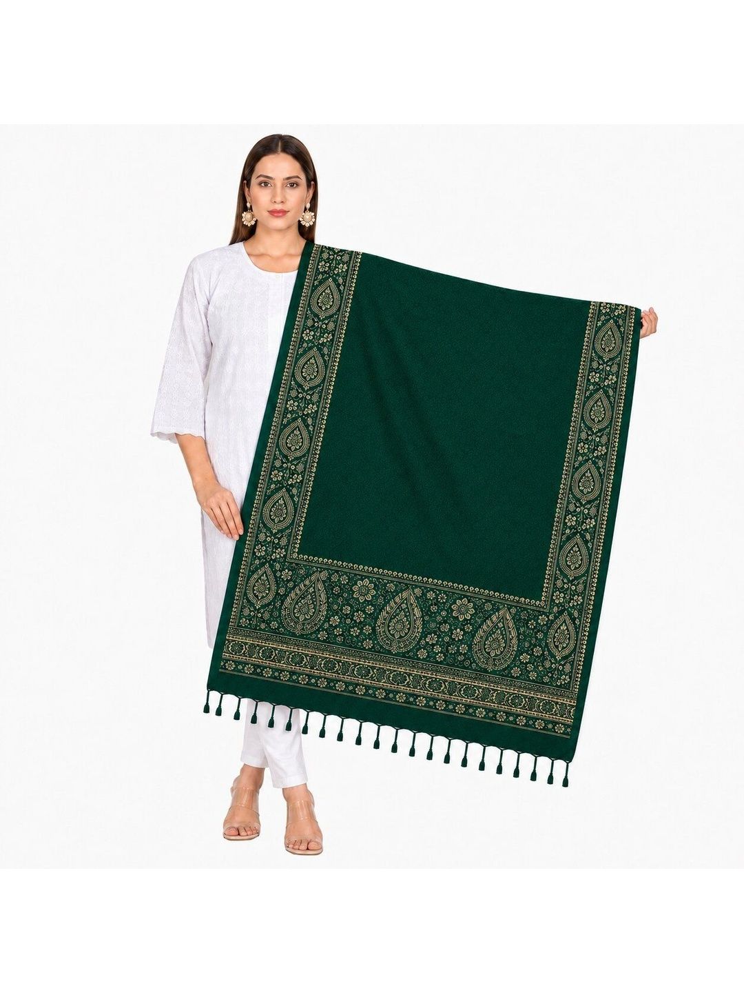 Fabture Women Paisley Woven Design Shawl-picture-41
