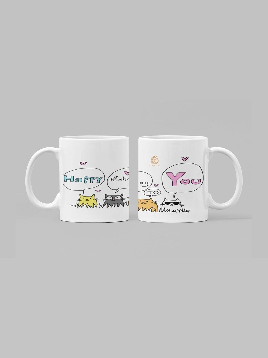 TAJNAN White Text or Slogans Printed Ceramic Glossy Mugs Set of Cups and Mugs-picture-8