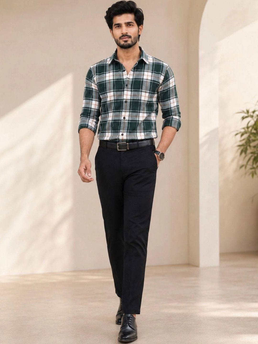 TUSHREE BOUTIQUE Men Classic Tartan Checks Checked Casual Shirt-picture-20
