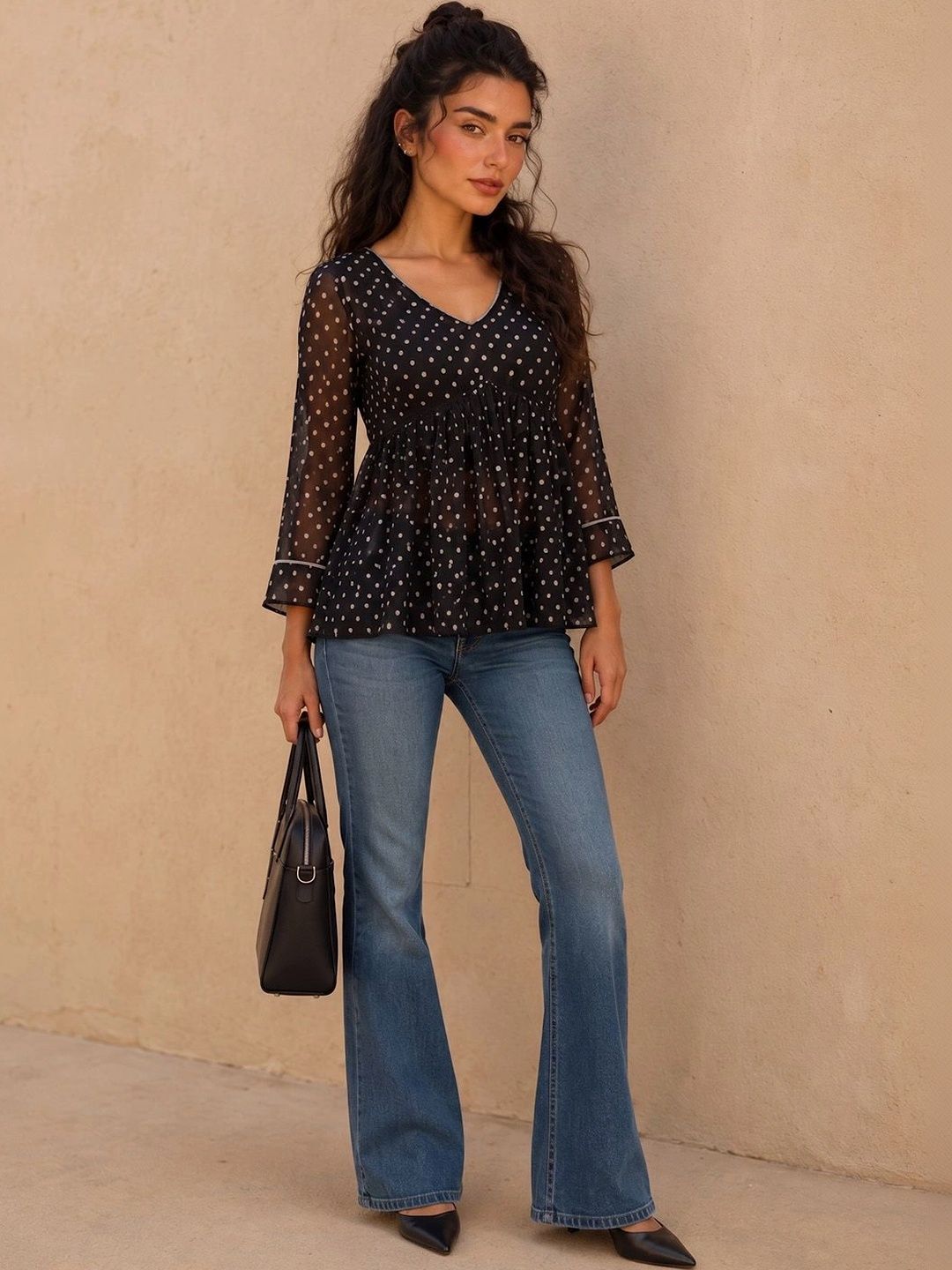 KALINI Polka Dot Print Top-picture-13