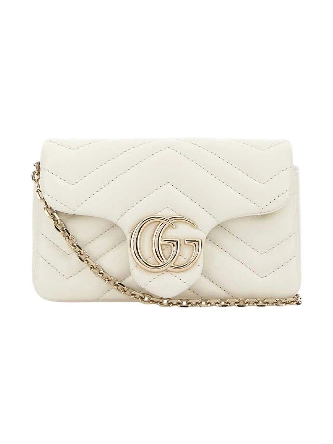 Gucci Textured Leather Shoulder Bag with Quilted-image-45