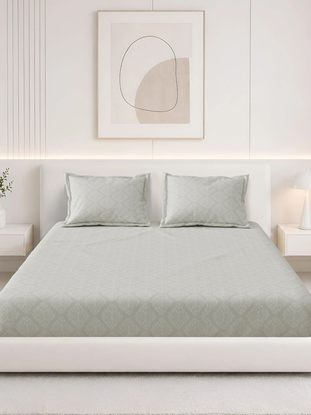 Homeful Style Green 160 TC King Bedsheet with 2 Pillow Covers-image-12