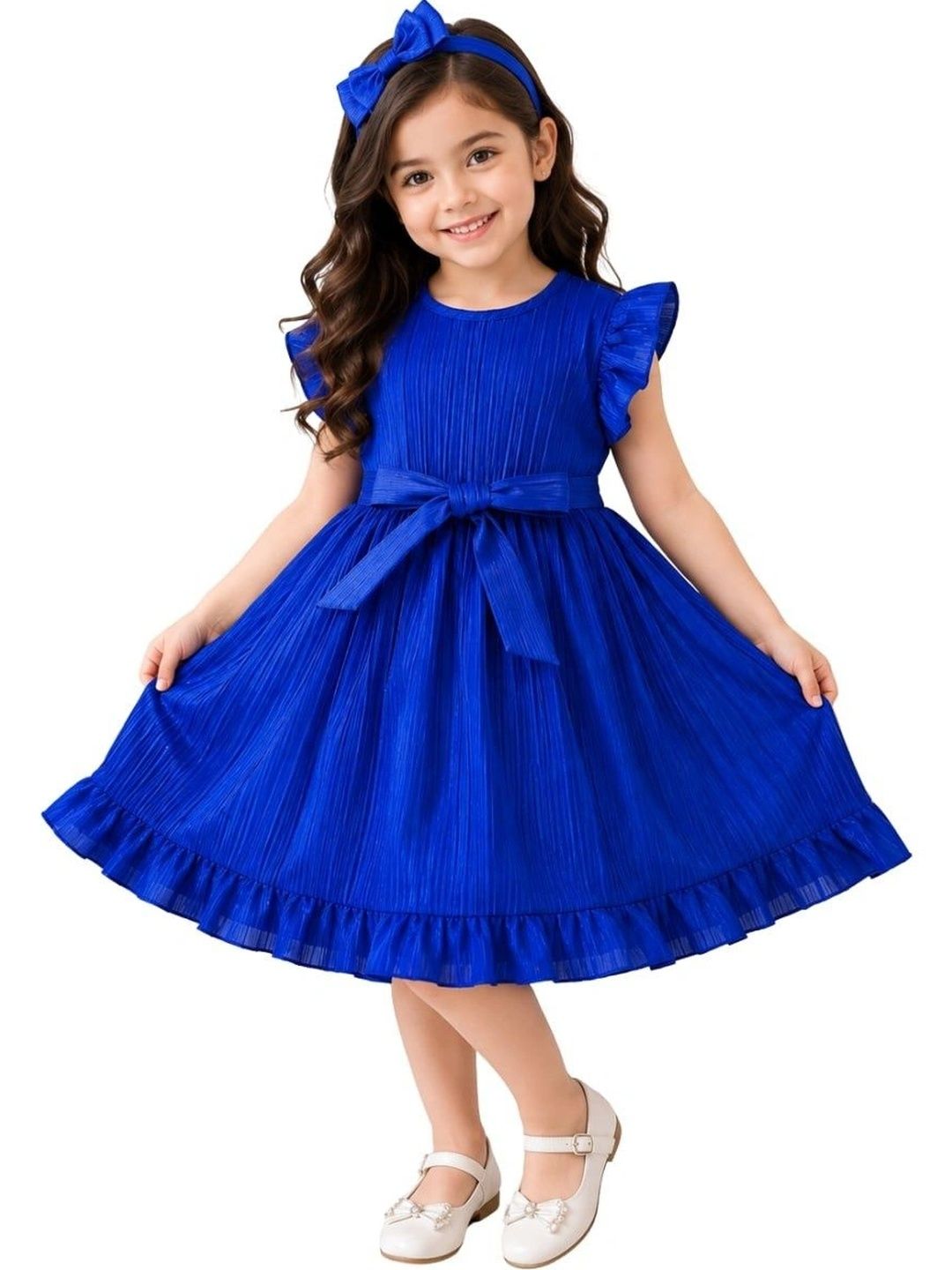 BAESD Flutter Sleeve Ruffled A-Line Dress-picture-23