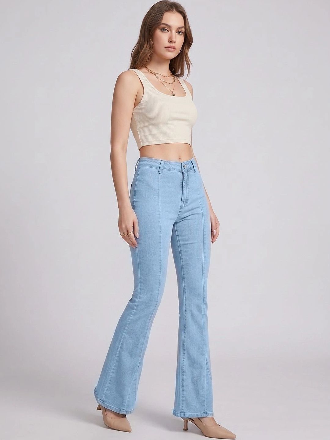 DressBerry Women Comfort Bootcut High-Rise Stretchable Jeans-picture-36
