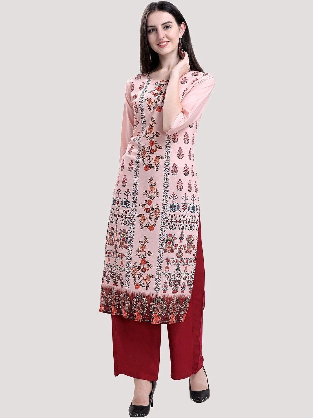 HERE&NOW Women Floral Printed Floral Crepe Kurta-picture-35