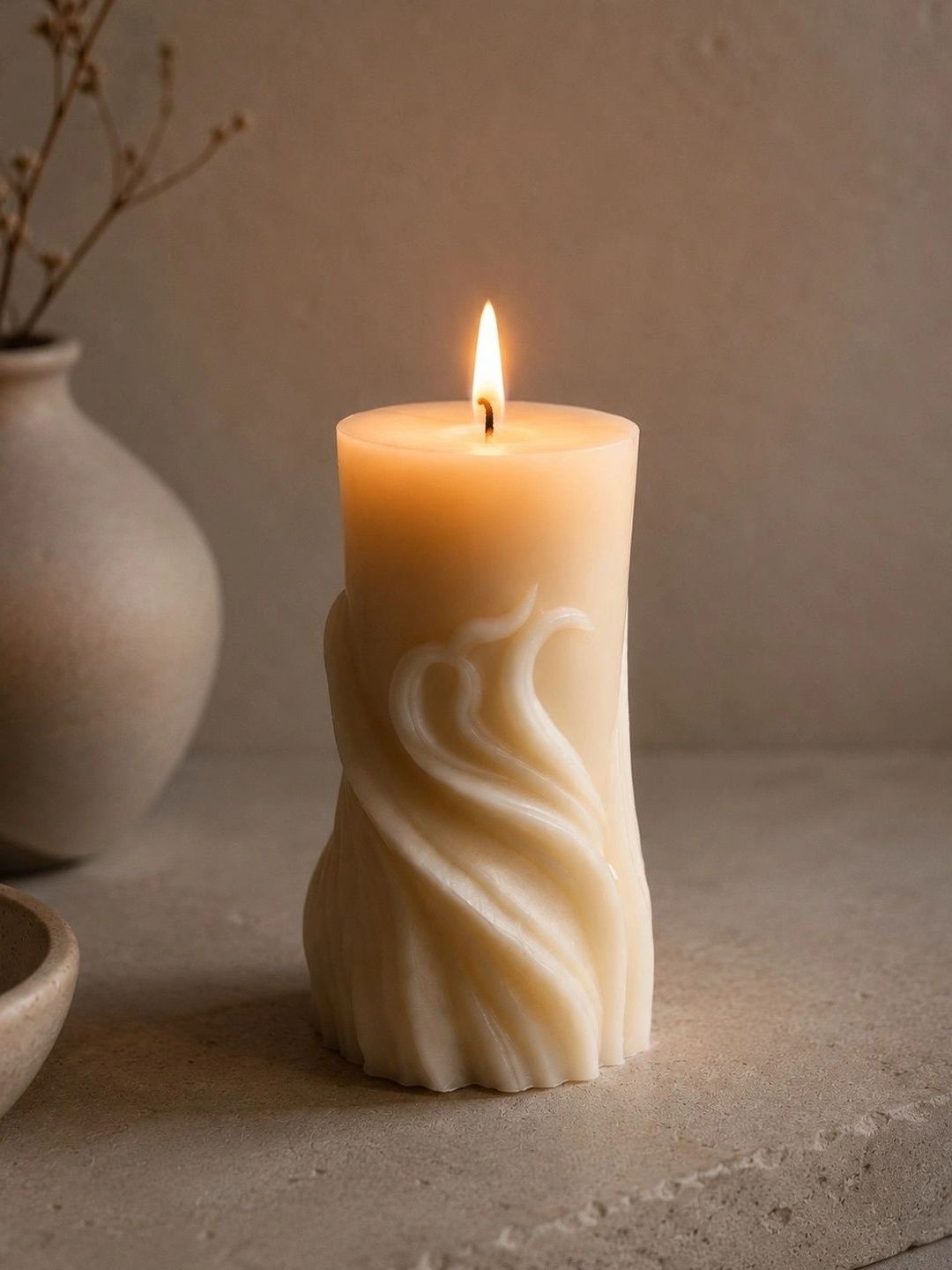 Grey Exim White 1 pieces Pillar Candle-picture-17