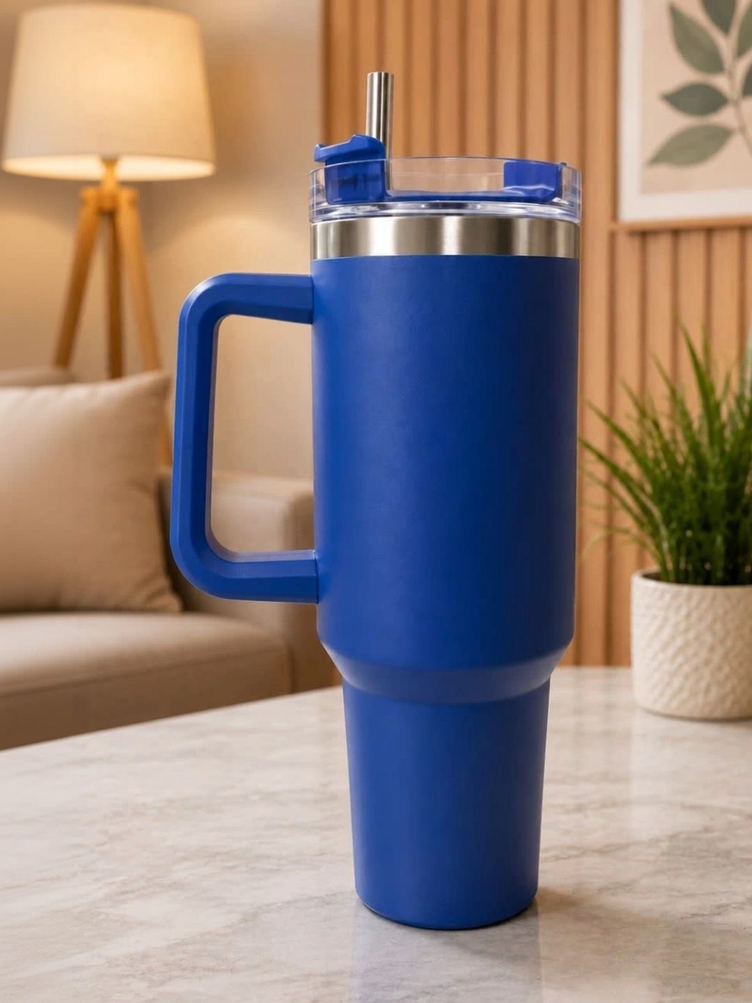 modestcart Blue Single Stainless Steel Solid Water Bottle-image-49