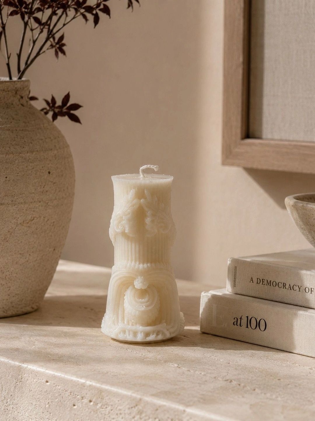 Grey Exim White 1 pieces Pillar Candle-picture-29