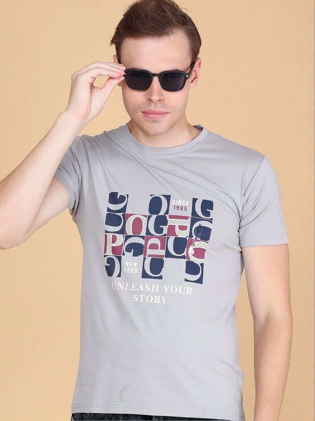 V-Mart Men Printed Slim Fit T-shirt-picture-21