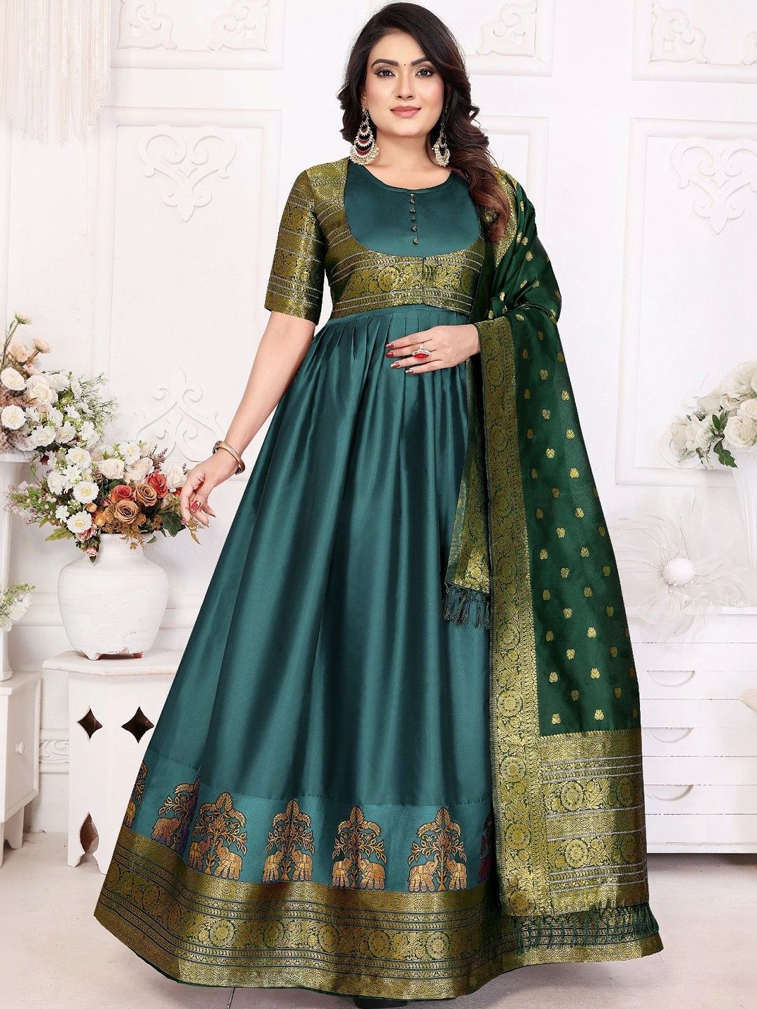 Kinjhit Fashion Woven Design A-Line Ethnic Dresses-picture-40