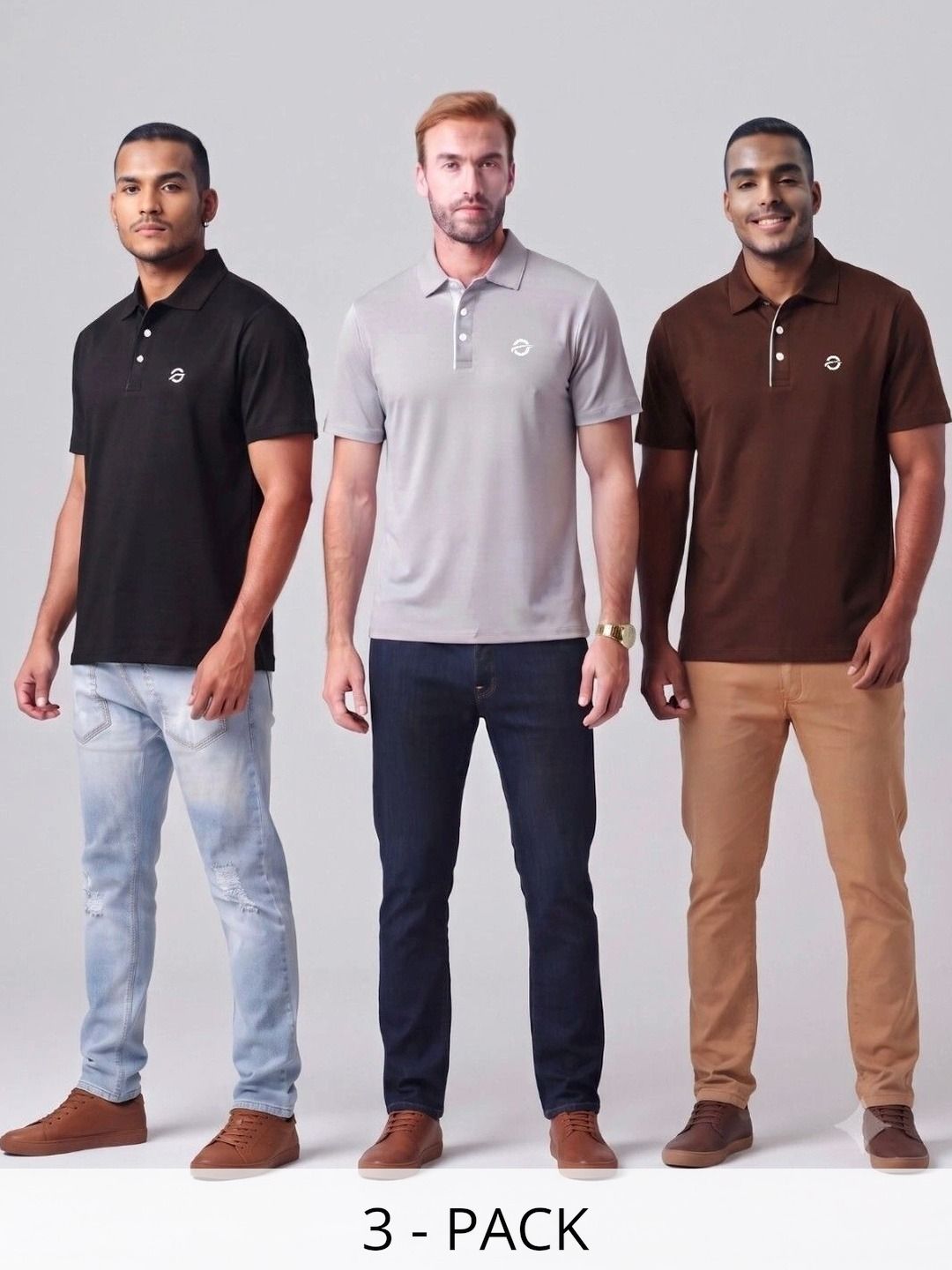 Oscillate Men Brand Logo 3 Polo Collar T-shirt-picture-15