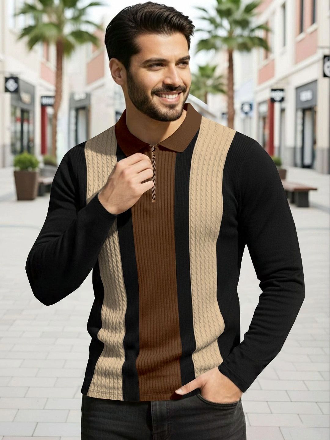 KAJARU Men Colourblocked Polo Collar T-shirt-picture-30