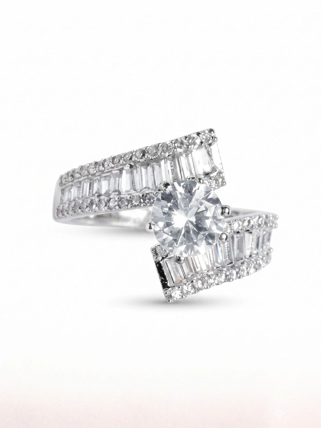 Mekkna Women Rhodium-Plated American Diamond Finger Ring-picture-14