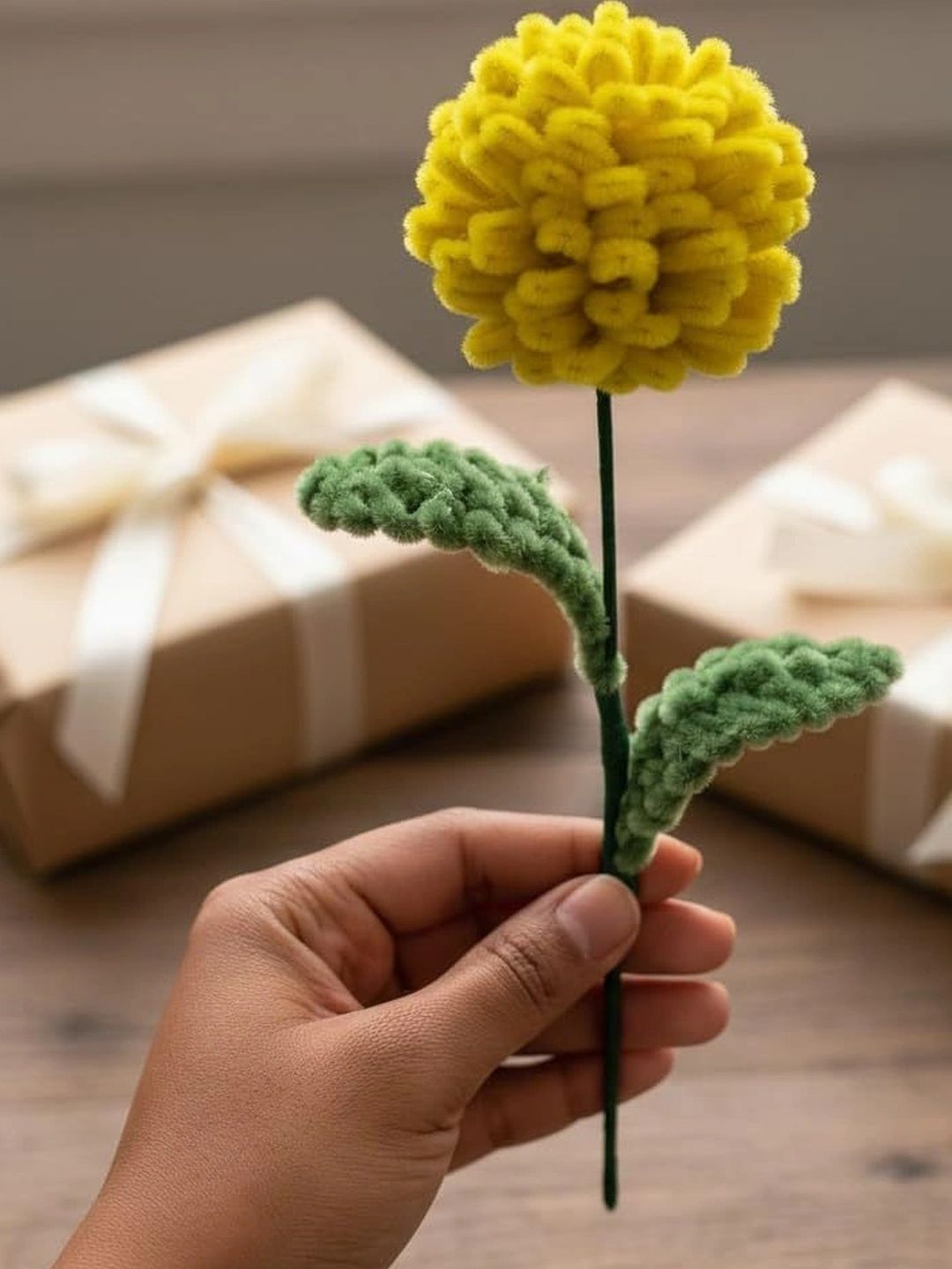 Agantuk Yellow 1 Pieces Dahlia Artificial Flower-picture-14