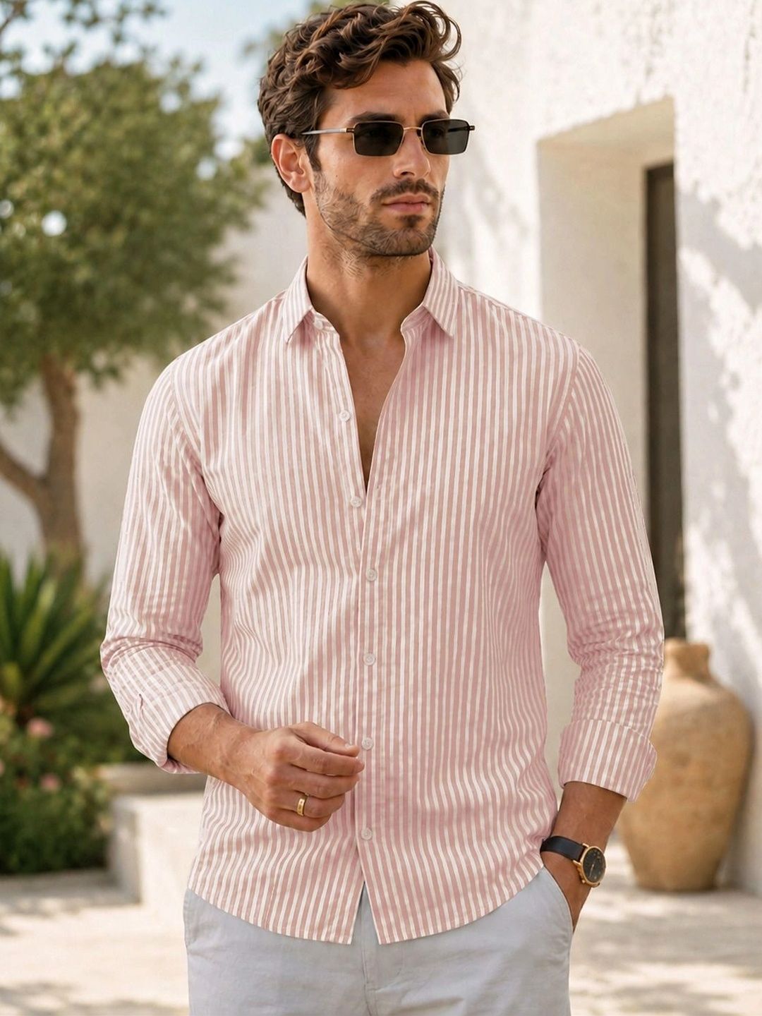 ONYX WEAR Men Striped Casual Shirt-picture-24
