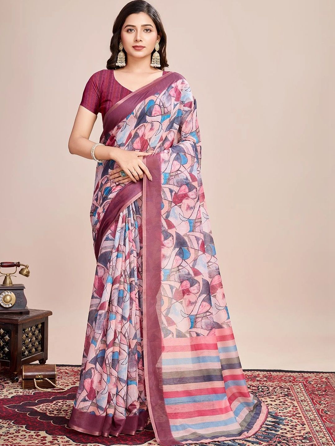 Lalan Shree Creation Linen Blend Fusion Saree-picture-37