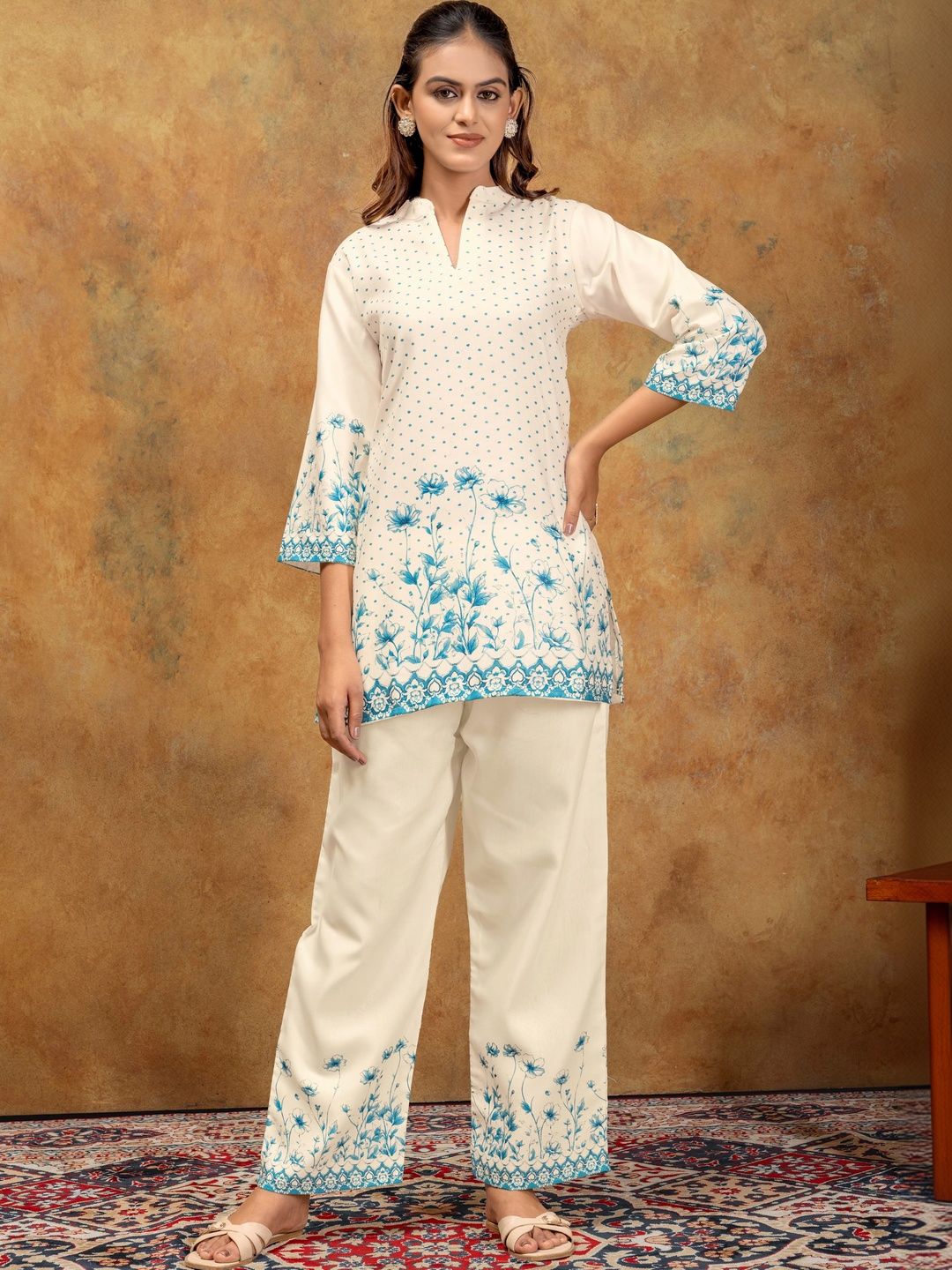 MANVAA Women Floral Printed Regular Pure Cotton Kurta with Palazzos-picture-14