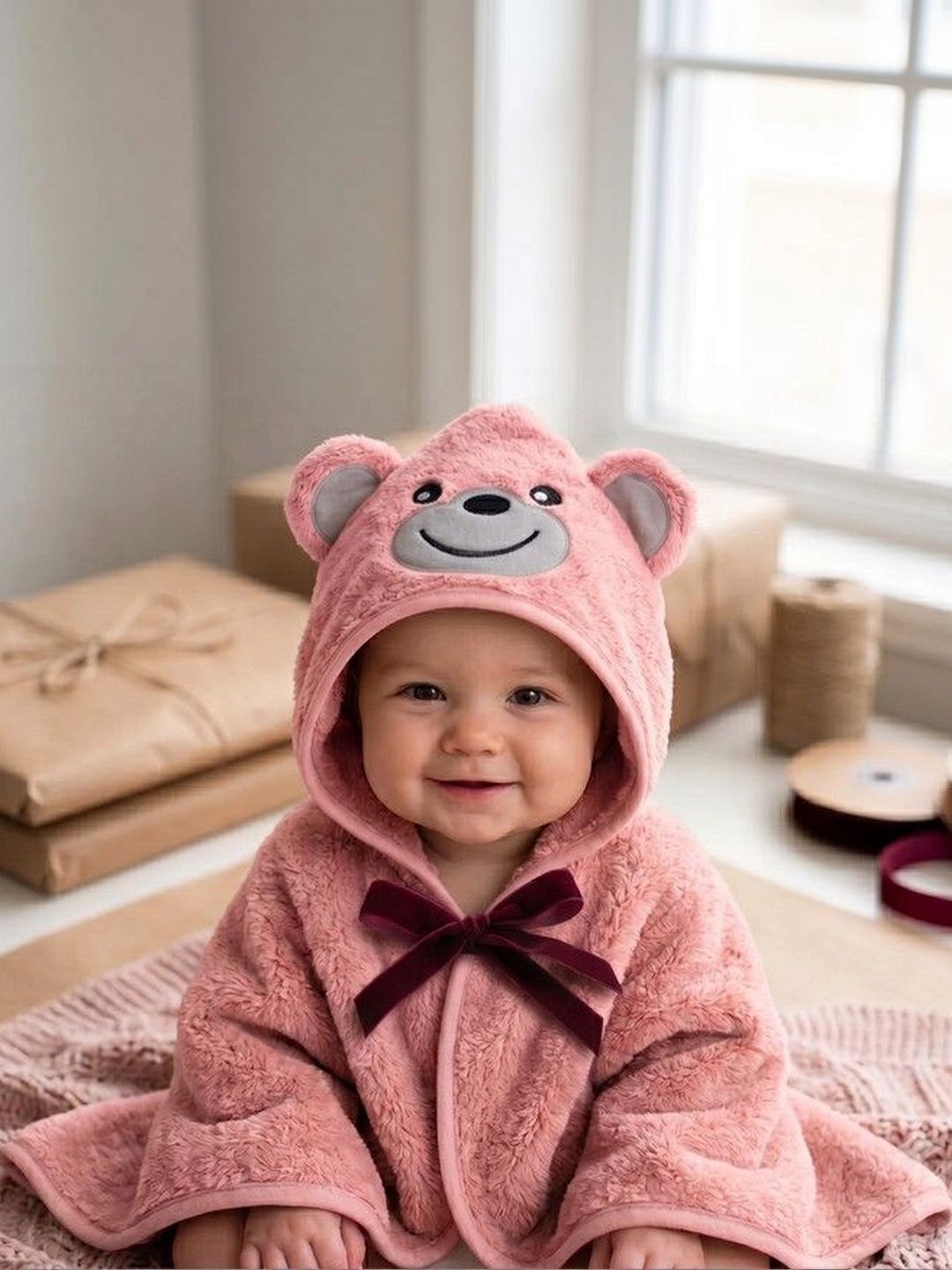 Weftora Pink & Grey 1 Printed 500 GSM Bath Towel-picture-52