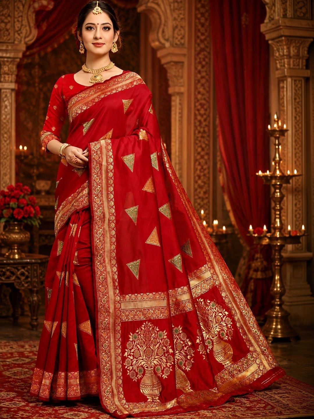 TINA FASHION Woven Design Zari Art Silk Fusion Banarasi Saree-picture-54