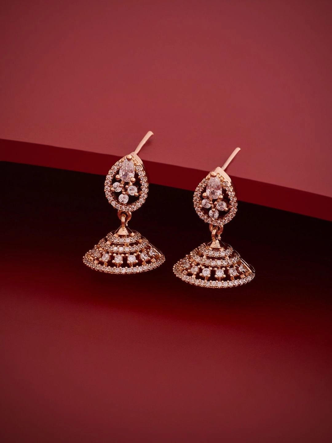Kushal's Fashion Jewellery Teardrop Shaped Jhumkas Earrings-picture-22