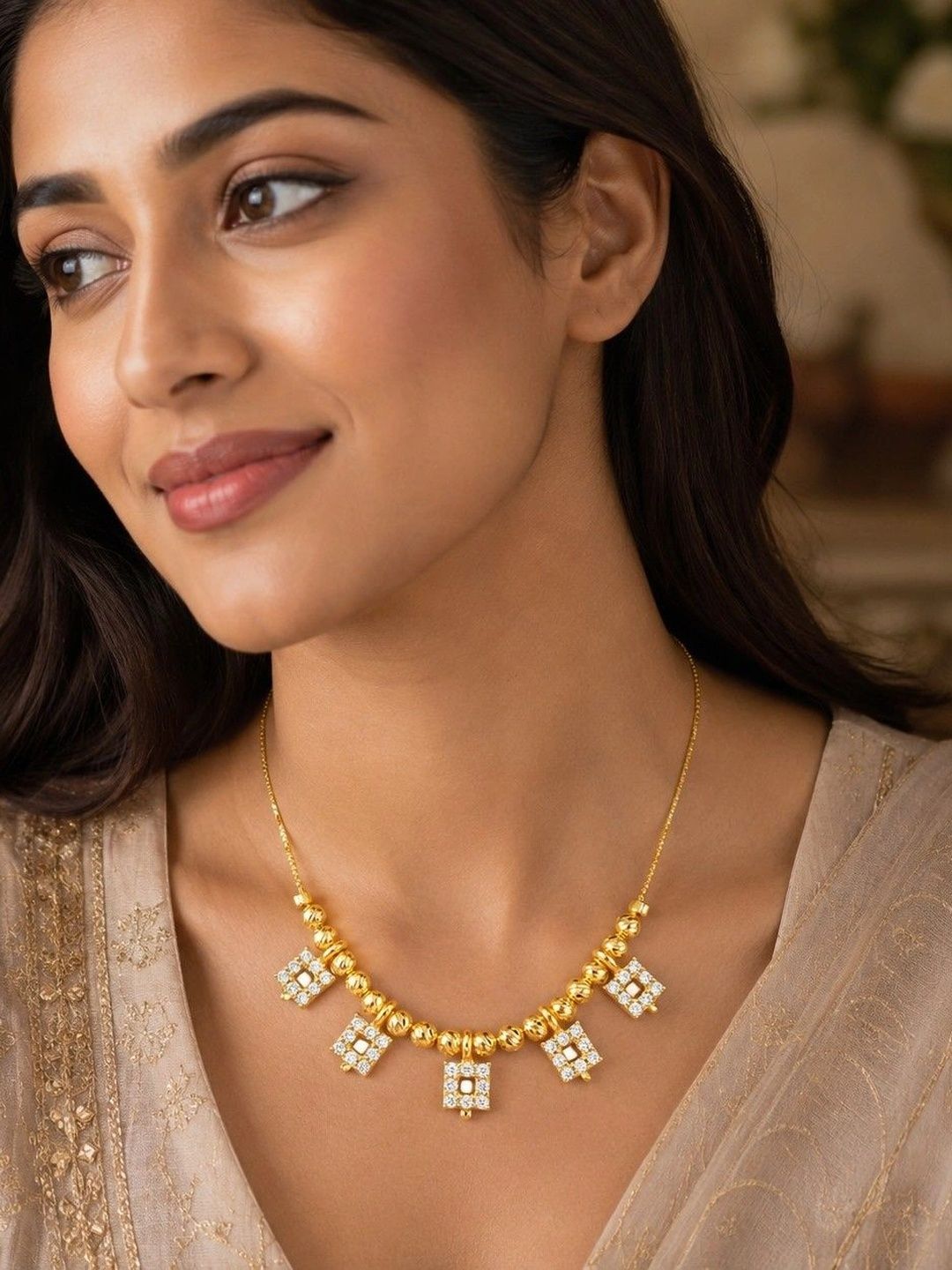 SHINEORA Copper Gold-Plated Layered Necklace-image-30