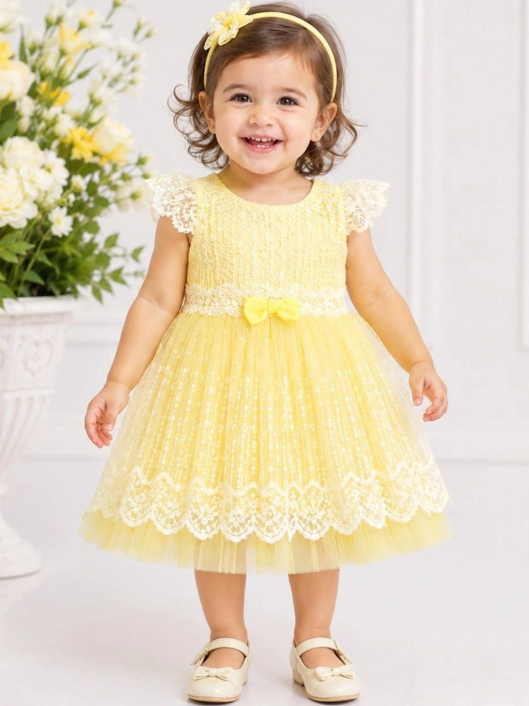 Cuddleloom Embroidered Ruffled A-Line Dress-picture-43