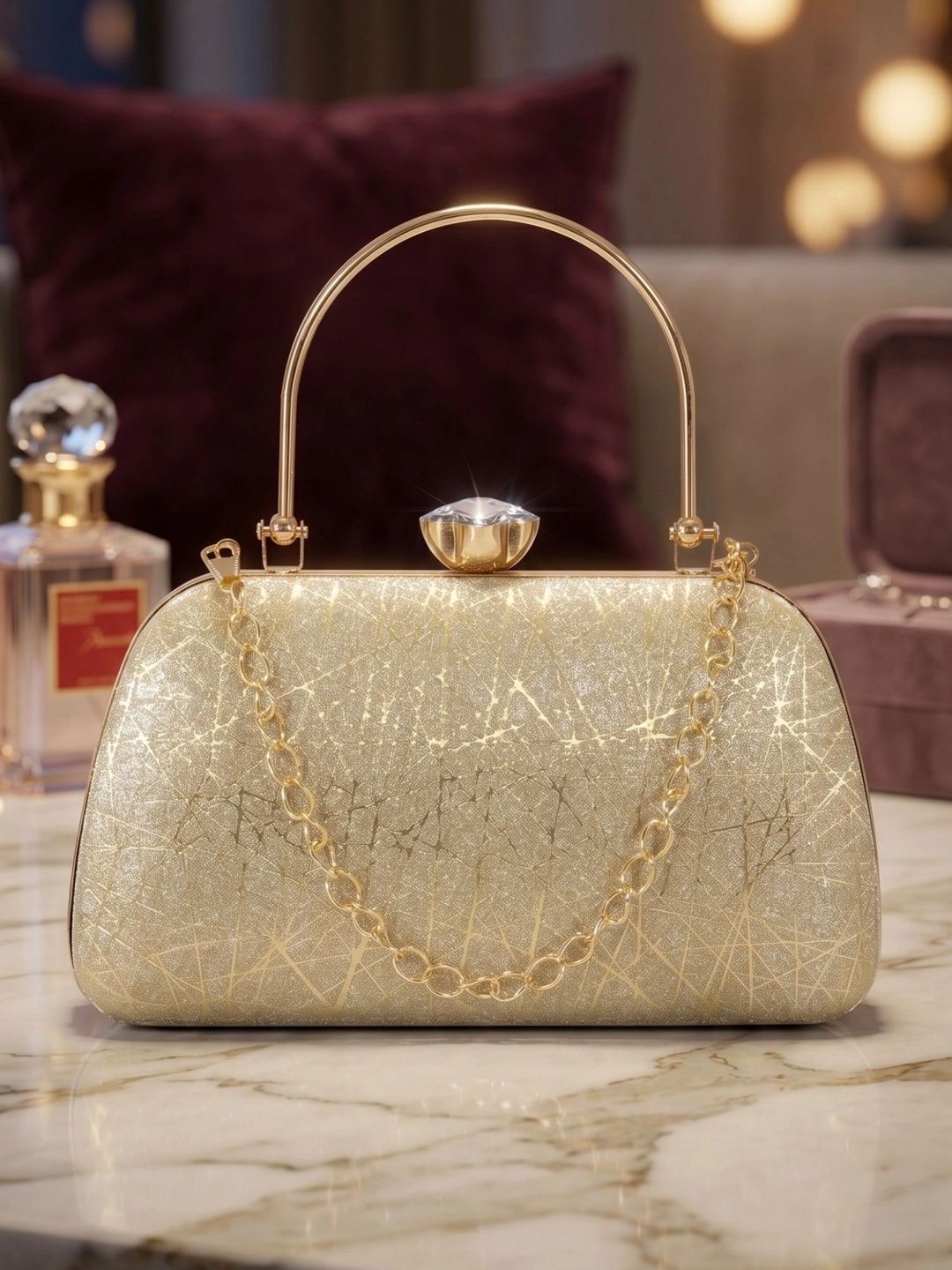 MISHA Textured Embellished Box Clutch-picture-56