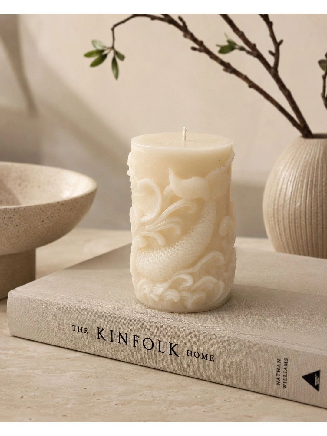 Grey Exim White 1 pieces Pillar Candle-picture-11