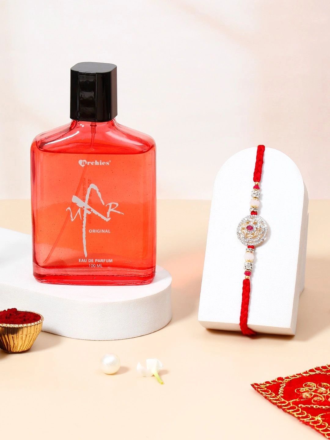 Archies Set of Rakhi Gift Set With Perfume & Roli Chawal-image-16